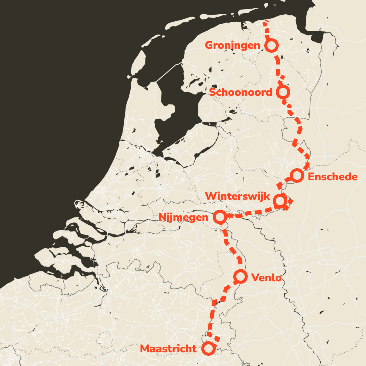 Kaart van de route